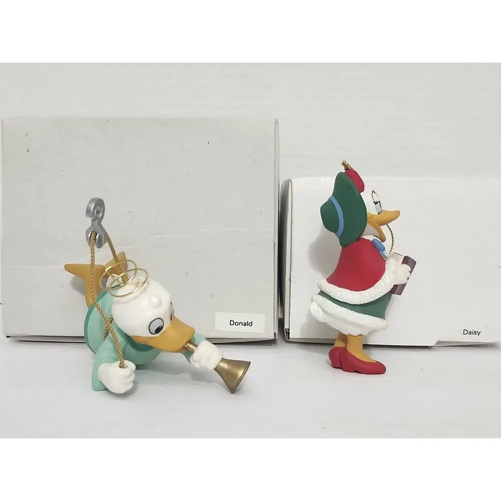 Vintage Disney Donald & Daisy Duck Christmas Ornament Pair Boxed Tree Set